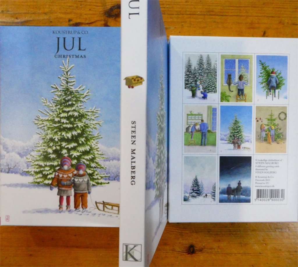 Christmascard, Christmastree, watercolour, winterlandscape, christmas spirit, julestemning, vinterlandskab