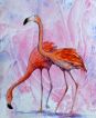 Flamingo flamingoer akvarel flamingoes watercolour