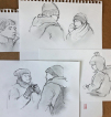 Market, familie, family, families, child, winter, vinter, tegning, drawing, sketch, urbansketch