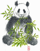 Panda, tegning, drawing, eating bamboo, spiser bambus
