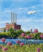 Electric power plant, watercolour, elektricitetsværk, københavn, copenhagen