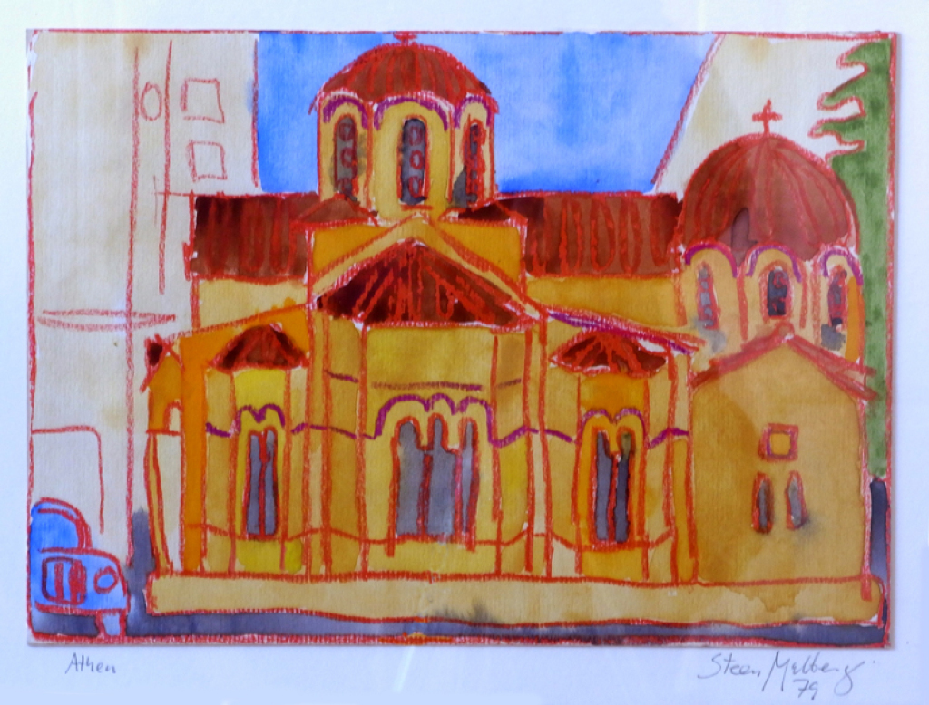 Athens, watercolour