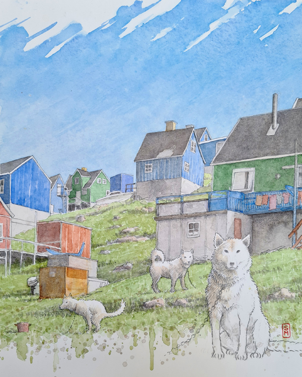 Slædehund, slædehunde, grønlandsk arkitektur 